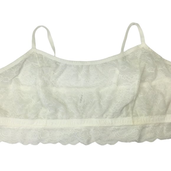 Torrid Bralette Lace Size 6 or 6X Bra Plus Unlined Lightly Sheer White Pullover - Picture 4 of 7